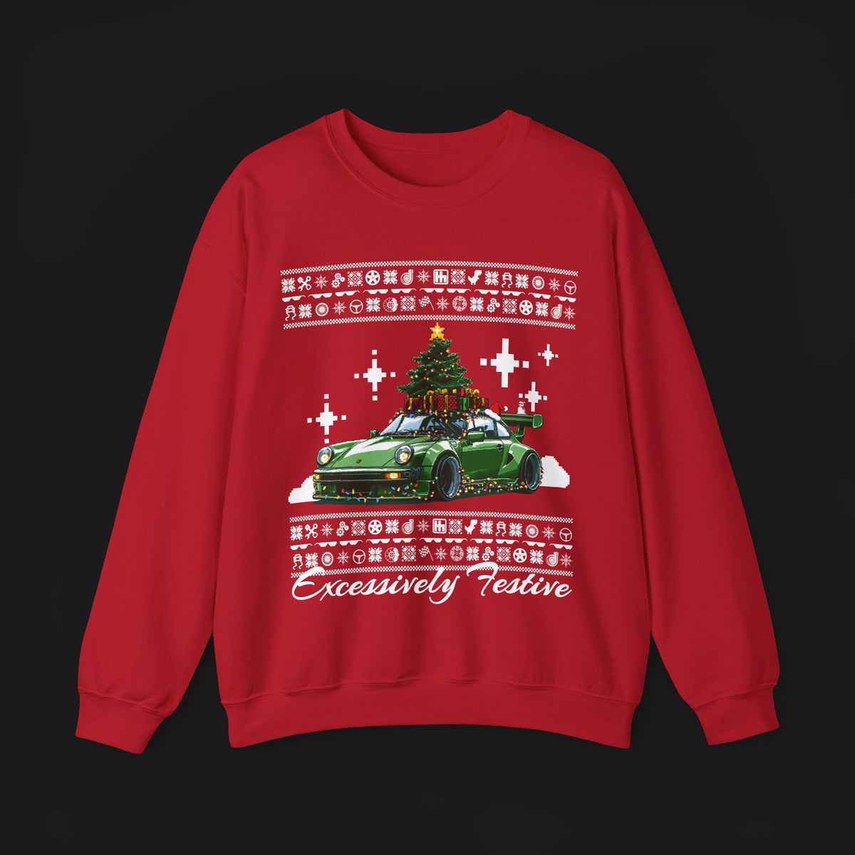 Excessively Festive Christmas Sweater | ClutchCloth Automotive Apparel