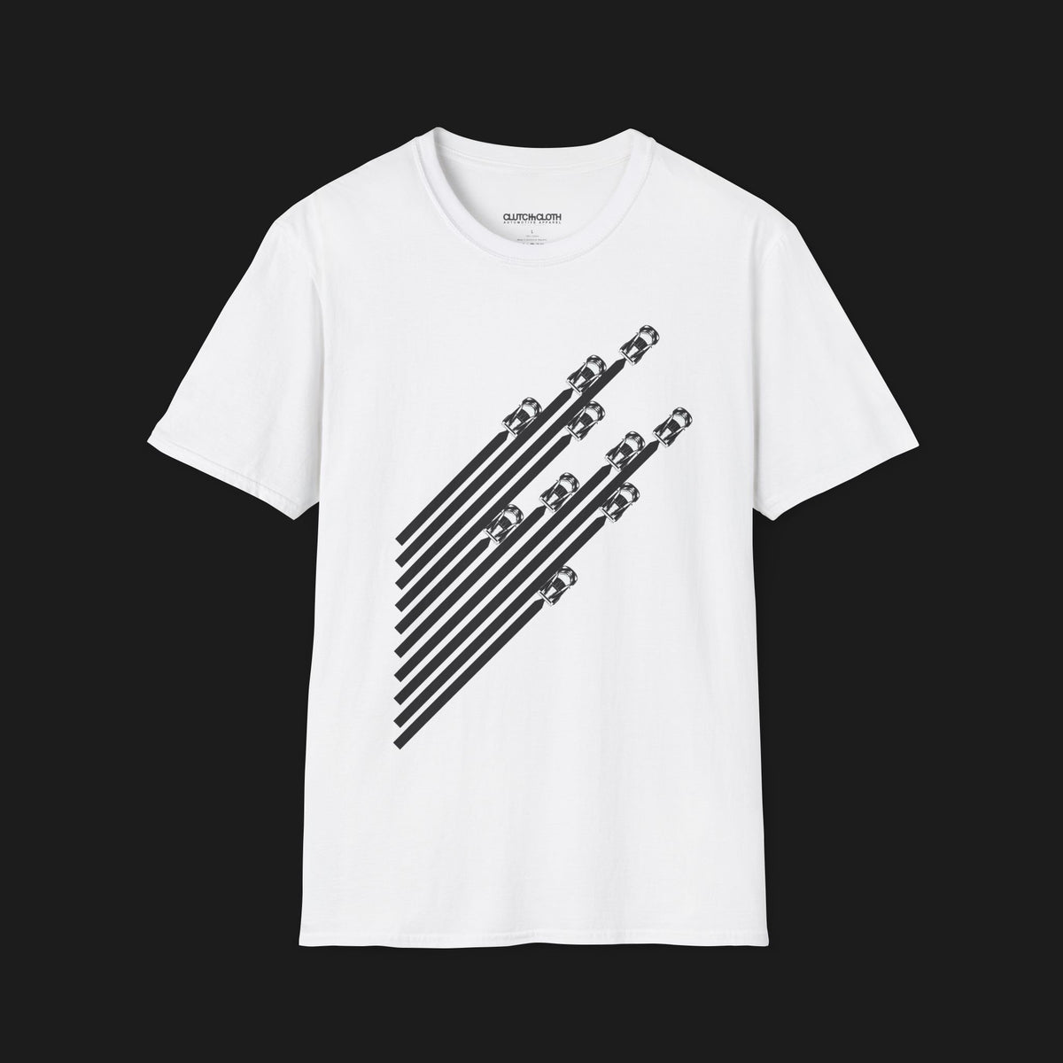 V8 Racing Stripes Automotive Graphic T-Shirt | Mens &amp; Womens (Unisex)