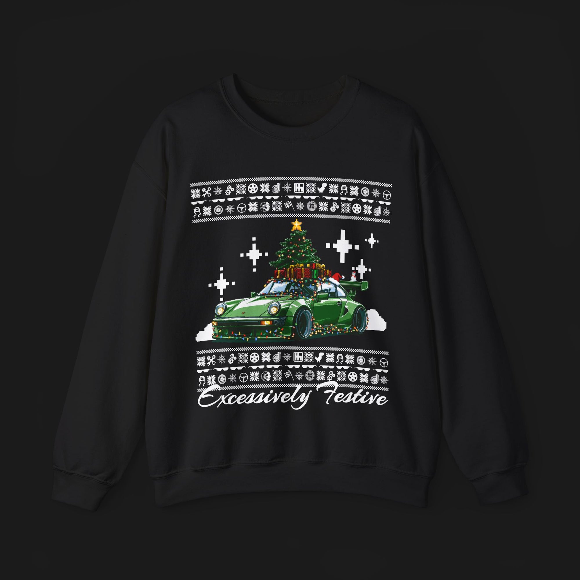 Excessively Festive Christmas Sweater | ClutchCloth Automotive Apparel