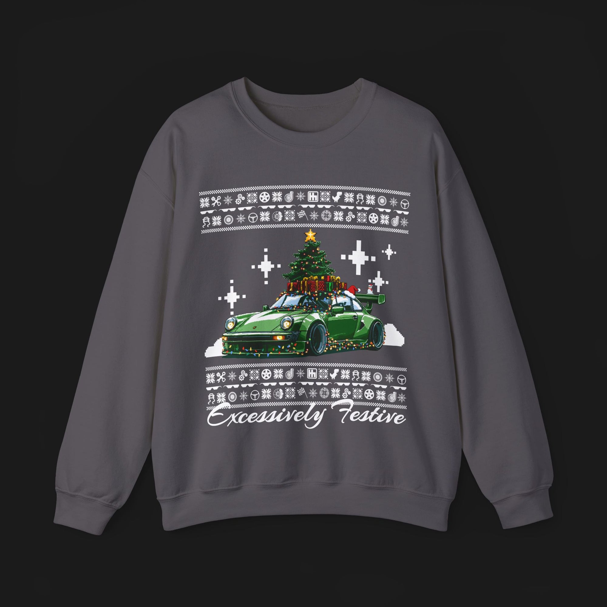 Excessively Festive Christmas Sweater | ClutchCloth Automotive Apparel