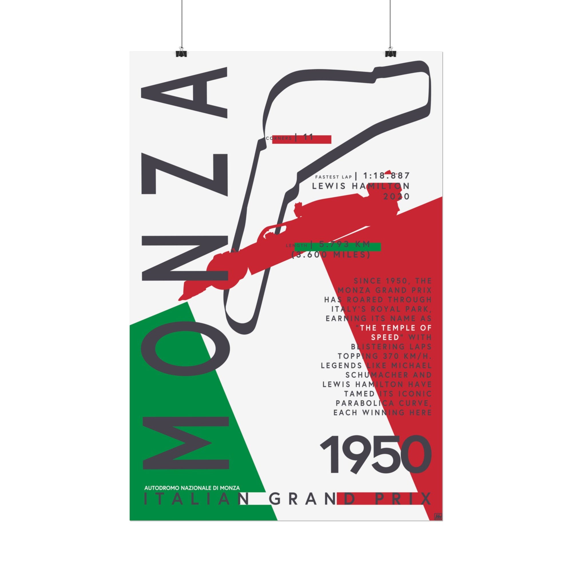 Monza F1 Grand Prix Temple of Speed Poster