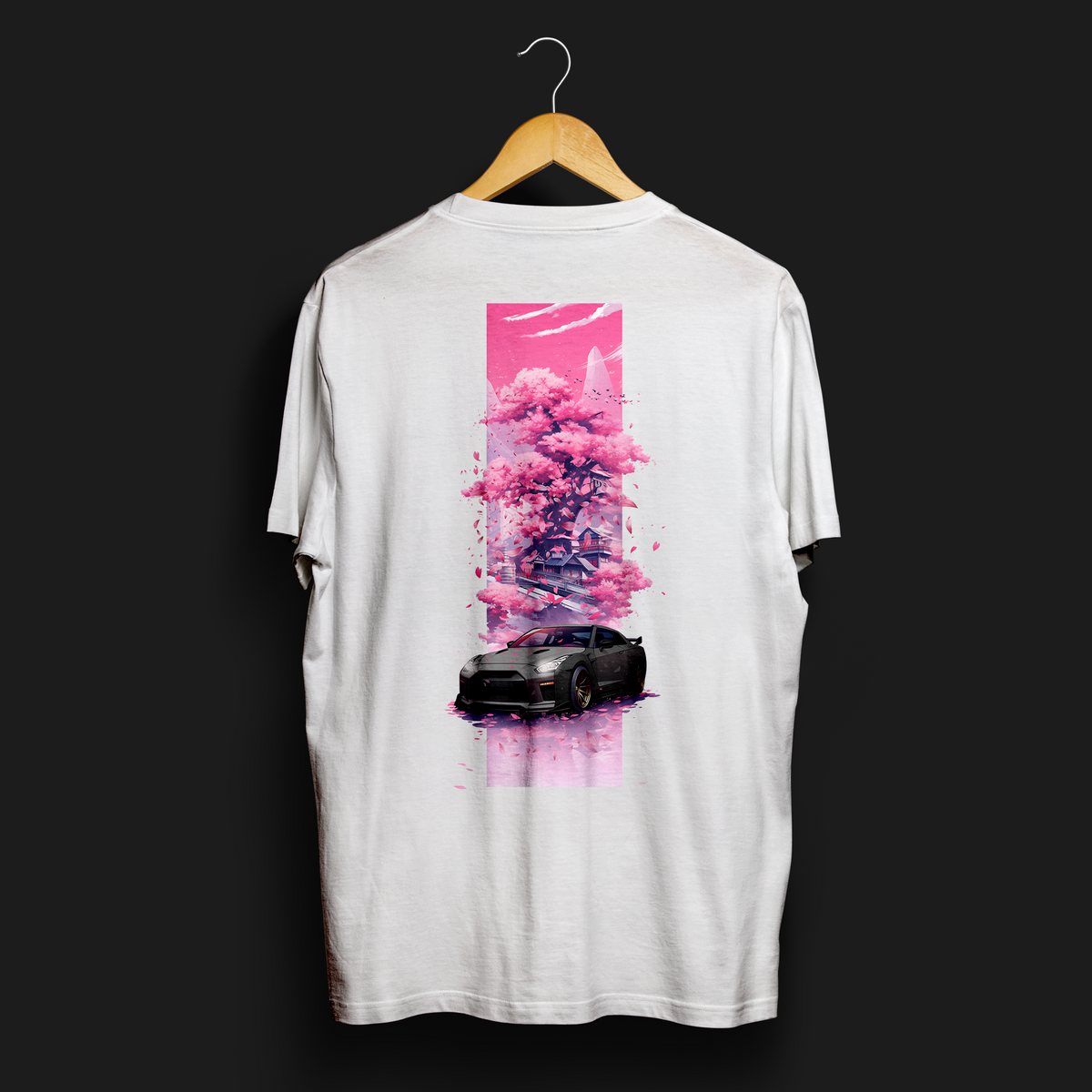 R35 Rear Cherry Blossom Automotive Graphic T-Shirt | Mens &amp; Womens (Unisex)