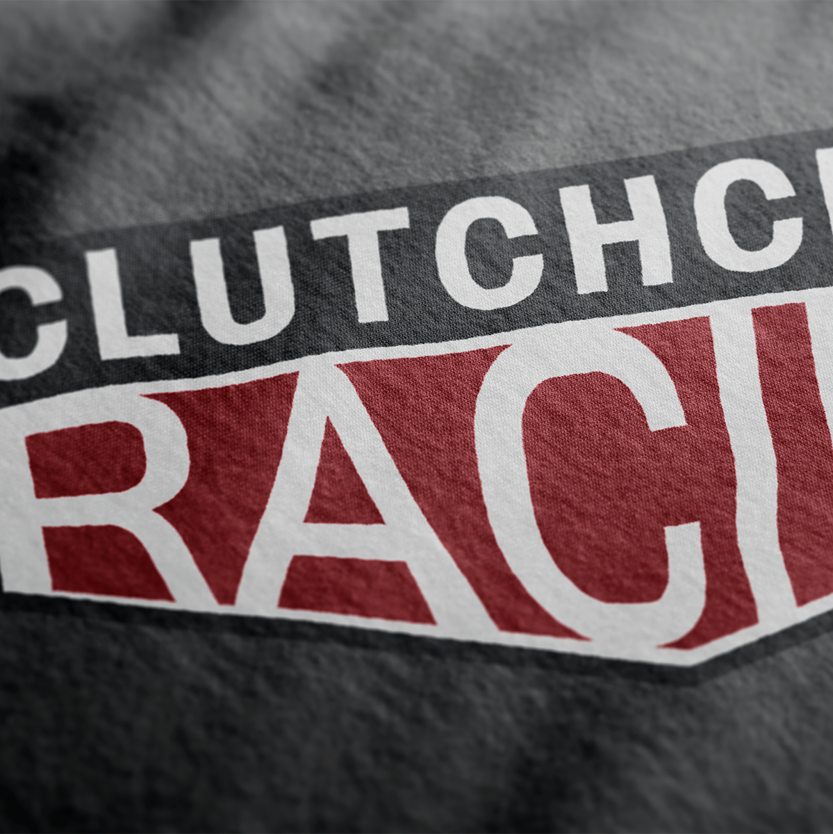 ClutchCloth Racing Signature Series No.1 Automotive Graphic T-Shirt – Black tee featuring a side-profile racing car design with red and black geometric accents. Ideal gift for motorsport enthusiasts and car culture fans.