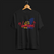 Verstappen 4th Time World Champion T-Shirt – Front Black tee featuring bold Verstappen graffiti-style "4" design with a crown and red, blue, and yellow accents. Perfect gift for F1 fans and motorsport enthusiasts.